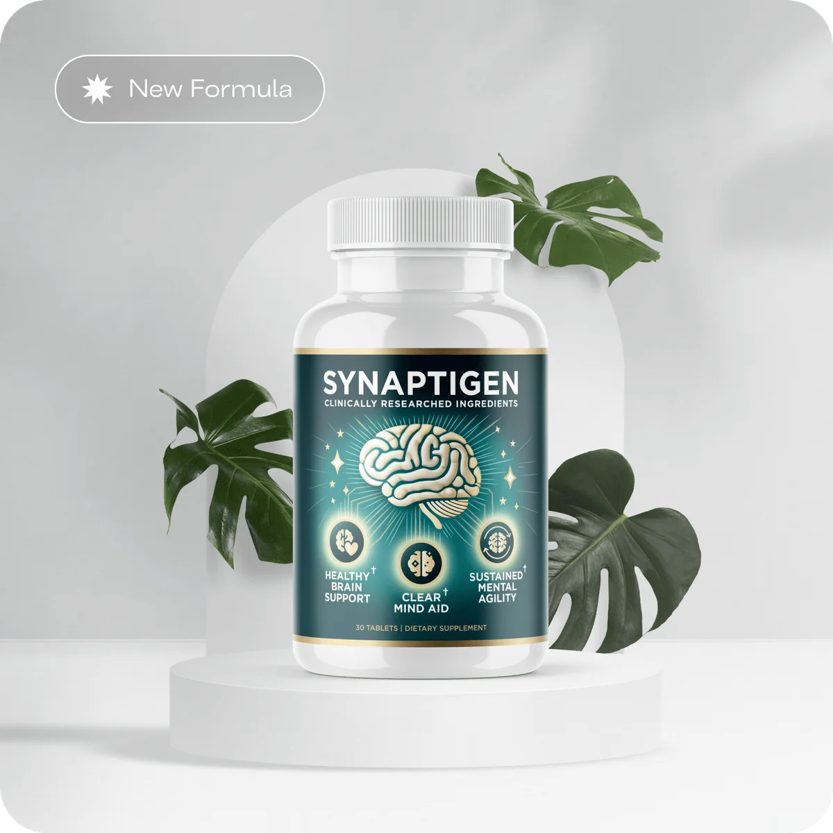 Synaptigen Cognitive Supplement Bottle (Front Label)
